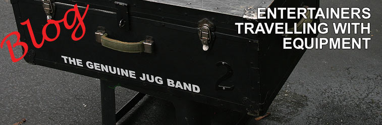 Entertainers travelling with equipment